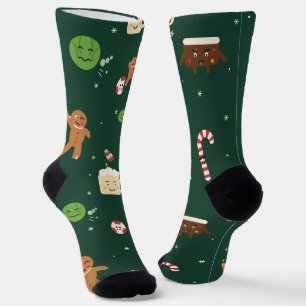 Lustige unartige Weihnachtsessen-Socken Socken