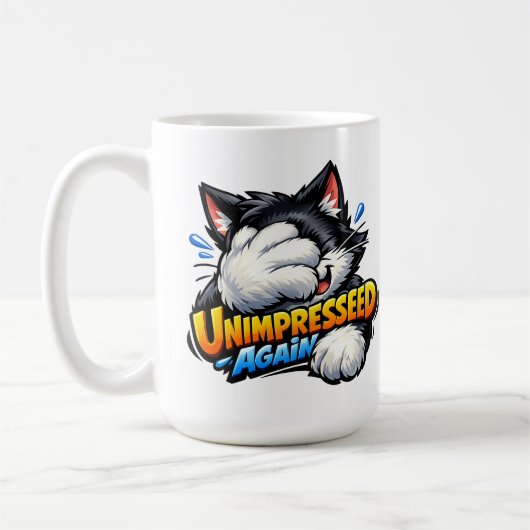 Lustige unbeeindruckte Katzen-Kaffeetasse - mürris Kaffeetasse (Links)