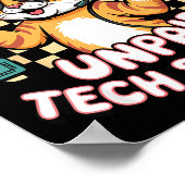 Lustige unbezahlte technische PC-Support orange ge Poster (Ecke)