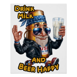 Lustige und bunte Bierdose auf einer Poster