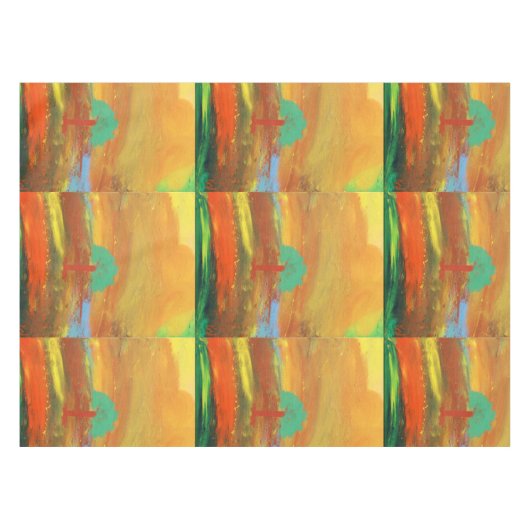 Lustige und farbenfrohe Abstrakte Malerei Tischdecke (Vorderseite (Horizontal))