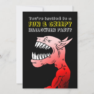 Lustige und gruselige Halloween-Party-Einladung Einladung