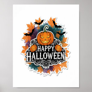 Lustige und gruselige Halloween-Zitate Glücklich Poster
