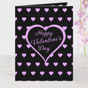 Lustige und kokette rosa Herzen Valentinstag Karte