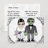 lustige und niedliche Einladung zur Hochzeit (Vorne/Hinten)