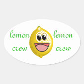 lustige und niedliche ZitronenCrew Ovaler Aufkleber (Vorderseite)