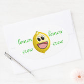 lustige und niedliche ZitronenCrew Ovaler Aufkleber (Umschlag)