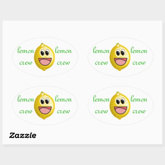 lustige und niedliche ZitronenCrew Ovaler Aufkleber (Blatt)