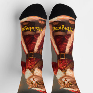 Lustige und Whimsy-Feiertags-Kitty-Katze Socken