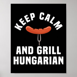 Lustige ungarische Wurst Bbq Party Humor Zitat Ung Poster