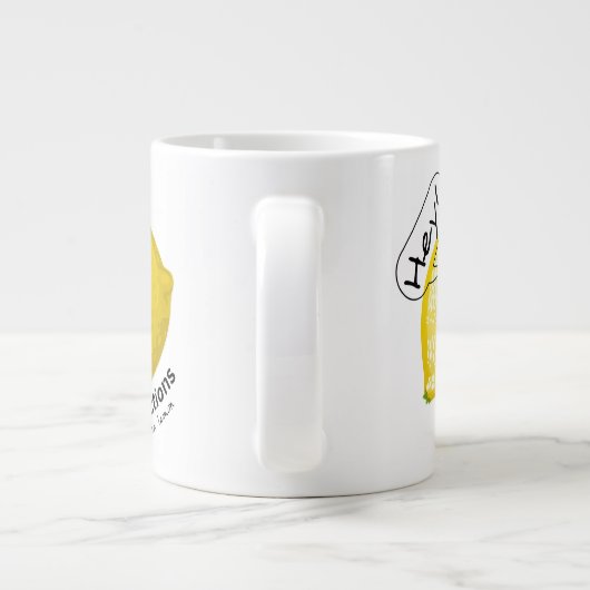 lustige, ungewöhnliche Kaffeetasse mit Zitronenlok Jumbo-Tasse (Rückseite)