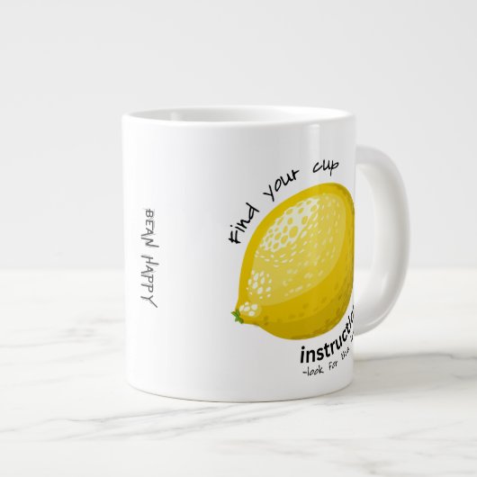 lustige, ungewöhnliche Kaffeetasse mit Zitronenlok Jumbo-Tasse (Vorderseite Rechts)