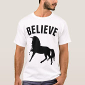 Lustige UNICORN T - Shirts GLAUBEN (Vorderseite)