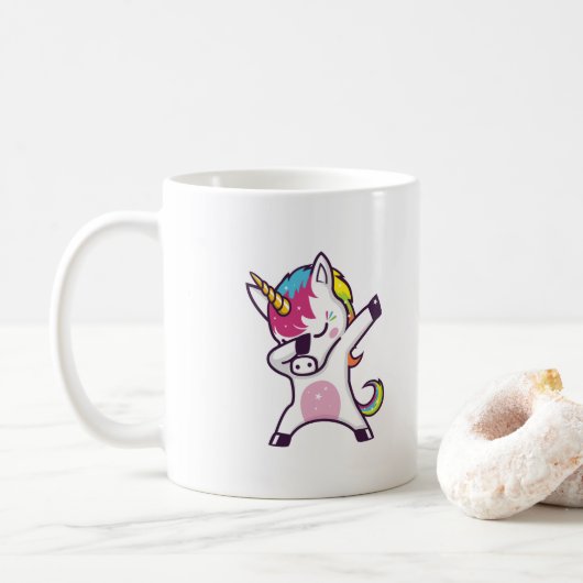 Lustige Unicorn-Tasse - niedliche KinderTasse - Kaffeetasse (Mit Donut)