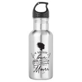 lustige unordentliche Mama Edelstahlflasche (Vorderseite)