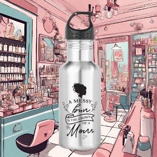 lustige unordentliche Mama Edelstahlflasche