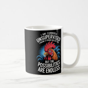 Lustige unüberwachte Aussage Verrückter Hahn Mögli Kaffeetasse