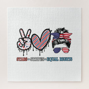Lustige US-Flagge Patriotisch Puzzle