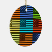 Lustige USA-Flagge Keramik Ornament (Rechts)