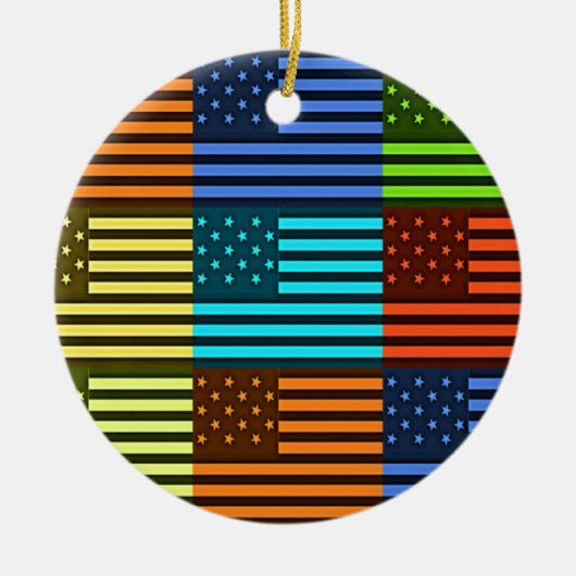 Lustige USA-Flagge Keramik Ornament (Vorne)