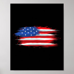 Lustige USA-Flagge Patriotisch 4. Juli Unabhängigk Poster