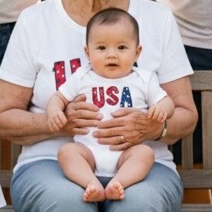 Lustige USA Geburtstagsfeier Rot Weiß und Blau Baby Strampler