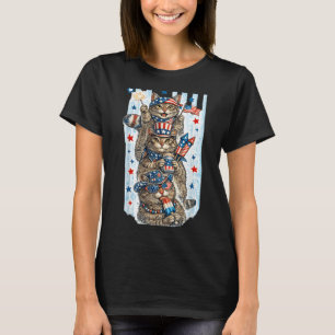 Lustige Usa-Party-Katzen Vintage-patriotisches Tie T-Shirt