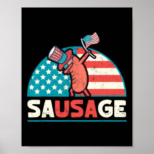 Lustige USA-Wurst patriotisch 4. Juli Poster