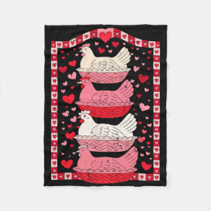 Lustige Valentins Henne Auf Nest Vintage Oma Core Fleecedecke