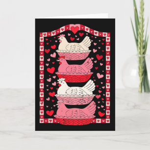 Lustige Valentins Henne Auf Nest Vintage Oma Core  Karte