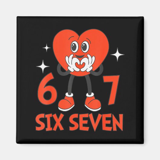 Lustige Valentins Sechs Sieben Herzen 6 7 Meme Jun Magnet (Vorne)