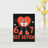 Lustige Valentins Six Seven Hearts 6 7 Meme Jungen Karte (Gelbe Blume)