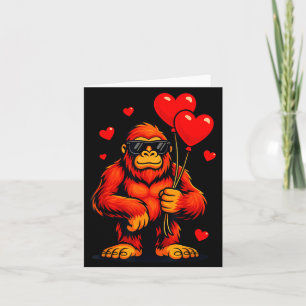 Lustige Valentinstag Bigfoot Herz Ballons Sasqua Karte