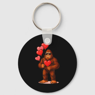 Lustige Valentinstag Bigfoot Herz Ballons Sasqua Schlüsselanhänger