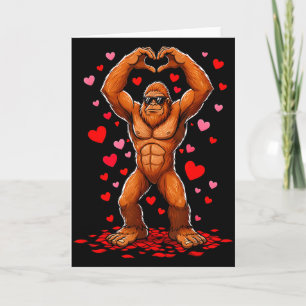 Lustige Valentinstag Bigfoot Herz Sungles Sasquat Karte