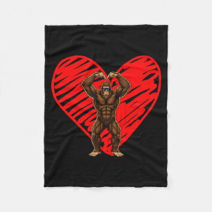 Lustige Valentinstag Bigfoot Sonnenbrille Im Herze Fleecedecke