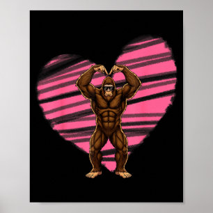 Lustige Valentinstag Bigfoot Sonnenbrille Im Herze Poster