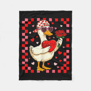 Lustige Valentinstag Ente Herz Valentinsgruß Kinde Fleecedecke