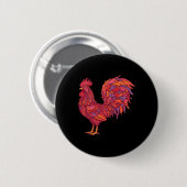 Lustige Valentinstag-Hühnerherz-Hühner-Mama Co Button (Vorne & Hinten)