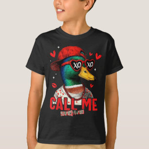 Lustige Valentinstag Ruf Mich Entenjagd Männer Fra T-Shirt