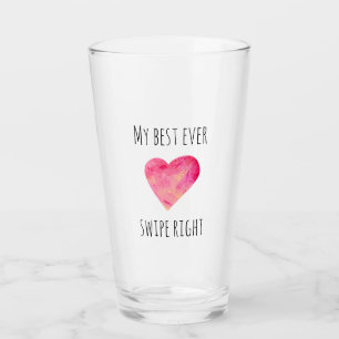 Lustige Valentinstag-Swipe-Right-Dating Glas