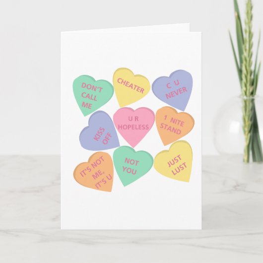 Lustige Valentinstaggesprächsherzen Feiertagskarte (Vorderseite)