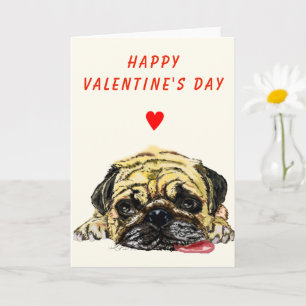 Lustige Valentinstagskarte mit Pug-Hund Karte