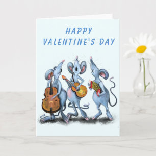 Lustige Valentinstagskarte Musikalische Mausband Karte