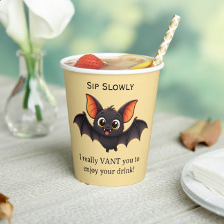 Lustige Vampir-Fledermaus-Halloween-Party Pappbecher