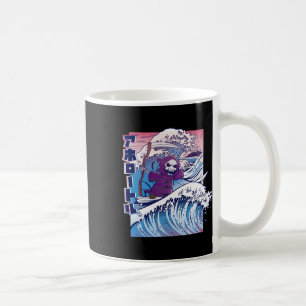 Lustige Vaporwave Kanagawa Große Welle Japan Surfe Kaffeetasse