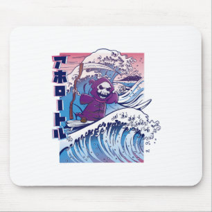 Lustige Vaporwave Kanagawa Große Welle Japan Surfe Mousepad