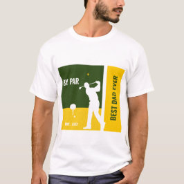 lustige Väter, die das Golfturnier am besten mit d T-Shirt