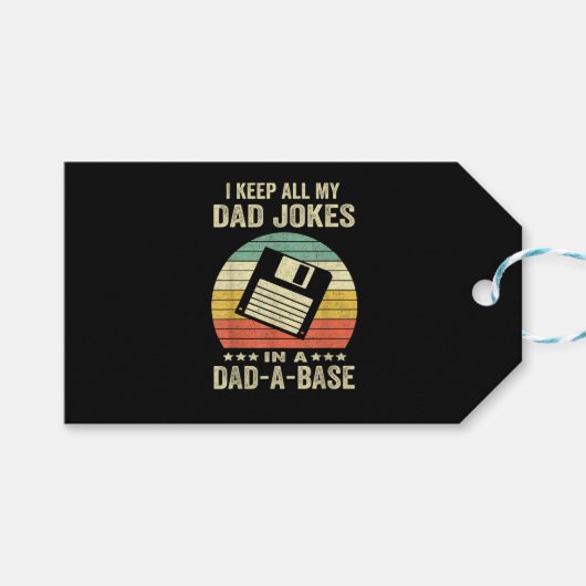 Lustige Väter-Witze für Männer in dad-a-Base Geschenkanhänger (Vorderseite (Horizontal))