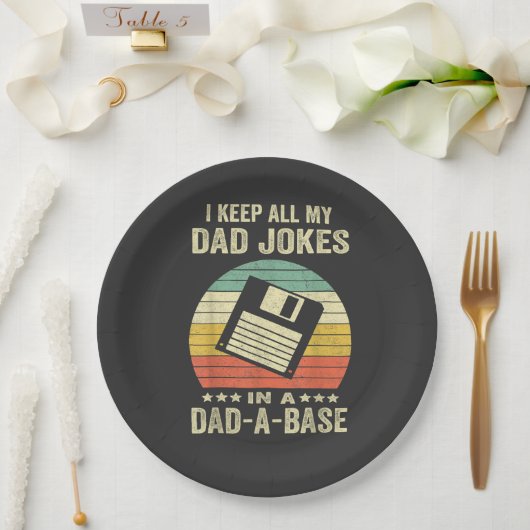 Lustige Väter-Witze für Männer in dad-a-Base Pappteller (Hochzeit)